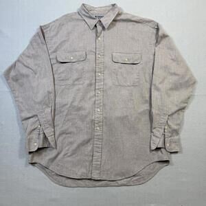 Polo Ralph Lauren Whitfield Mens Button Down Shirt XL Gray Herringbone Cotton